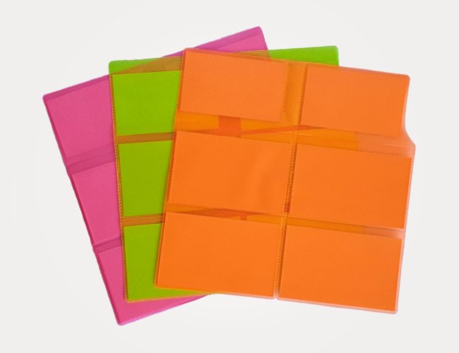 Porta Documento Triplo em PVC - Fluorescente (Translcido)