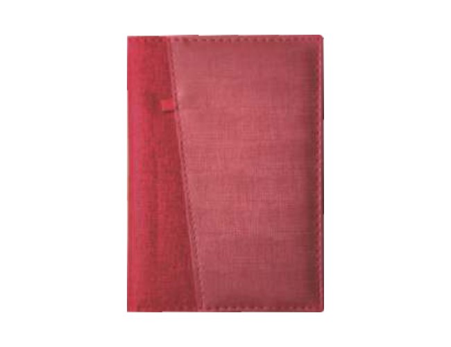 Agenda Costurada com Recortes - Linho Vermelho / Dune Vermelho / R
