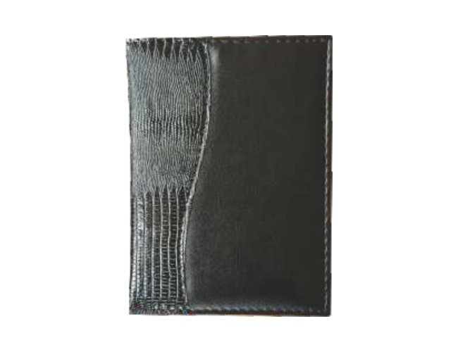 Agenda Costurada com Recortes - Lagarto Preto / Liso Preto / S
