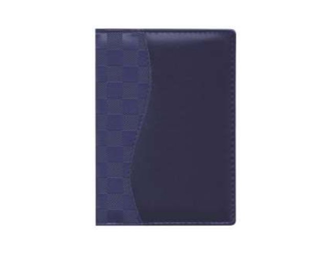 Agenda Costurada com Recortes - Xadrez Azul / Liso Azul / S